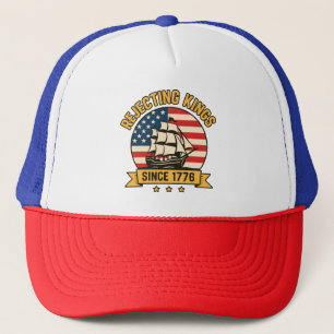 Könige seit 1776 ablehnen Vintage Patriotisch USA Truckerkappe