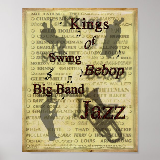 Könige von Swing Bebop Big Band Jazz Poster Print (Vorne)