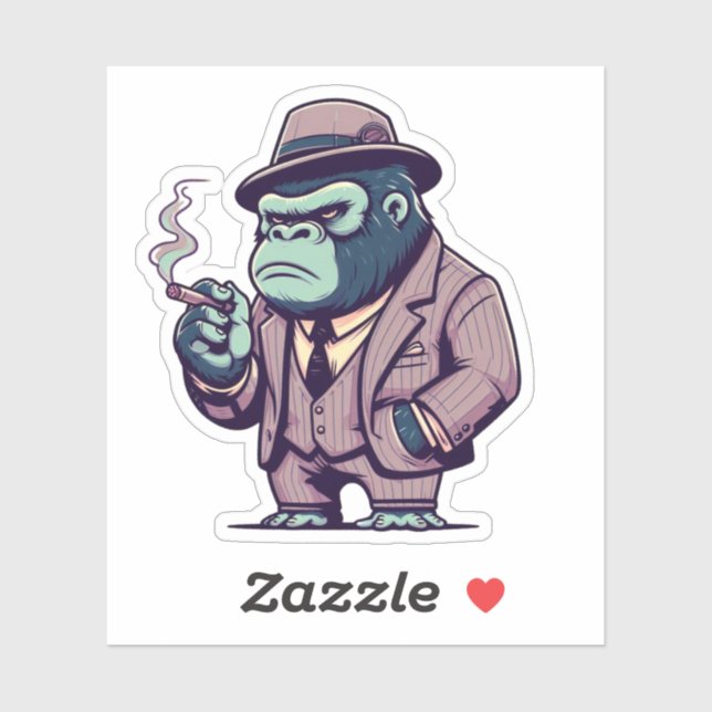 Königgorilla, Mafia Gorilla, Aufkleber (Blatt)