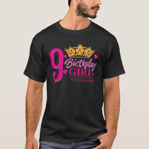 Königin 9. Geburtstagskarte Party 9 Jahre alter Ta T-Shirt