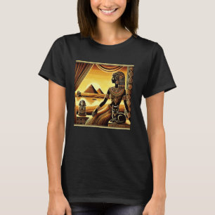 Königin-Ägypten-Balkon-Katze-Nil-Sonnenuntergang-P T-Shirt