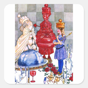Königin Alice, die rote Königin und weiße Königin Quadratischer Aufkleber