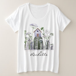 Königin Anne's Lace Blume Märchenhafte Hütte Große Größe T-Shirt