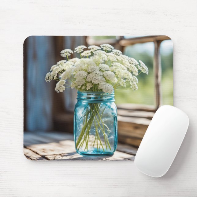 Königin Anne's Lace Bouquet Mousepad (Mit Mouse)