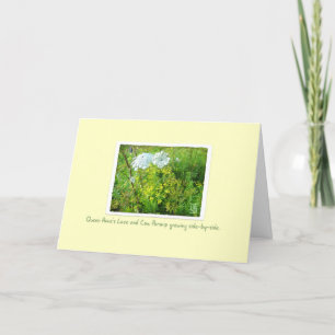Königin Anne's Lace & Cow Parsnip Card auf Gelb Karte