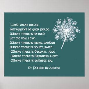 Königin Anne's Lace St. Francis Assissi Gebet Poster