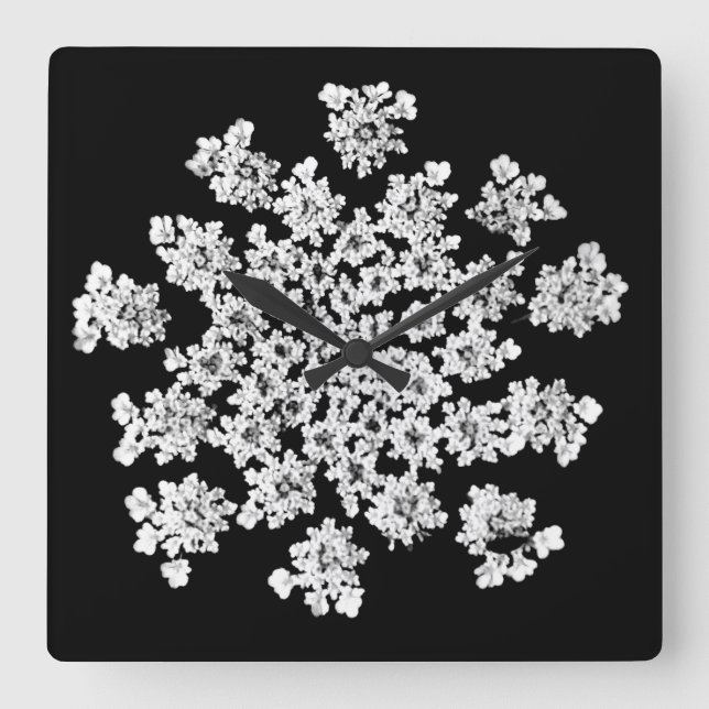 'Königin Anne's Snowflake' Wall Clock Quadratische Wanduhr (Vorderseite)