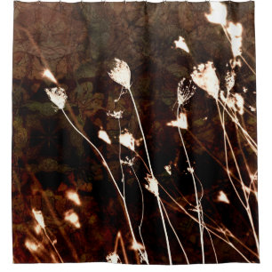 Königin Anne's Spitzendark Brown Green Tapestry Duschvorhang