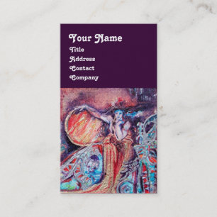 KÖNIGIN ARCADIA , Lila Blaue Perle Fantasie Visitenkarte