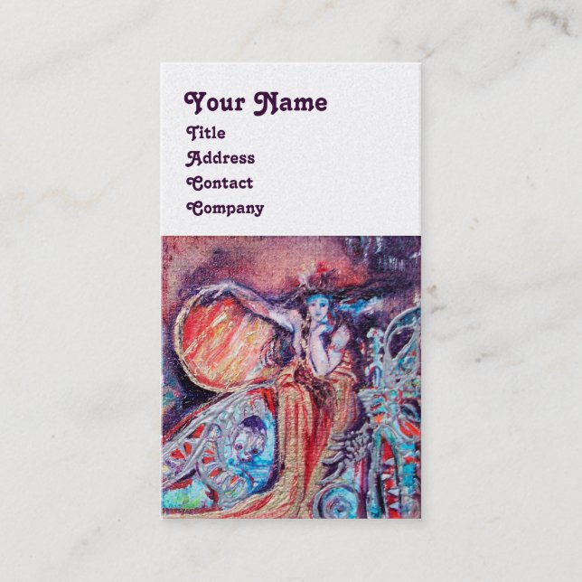 KÖNIGIN ARCADIA Red Yellow Blue Silver Fantasy Visitenkarte (Vorderseite)