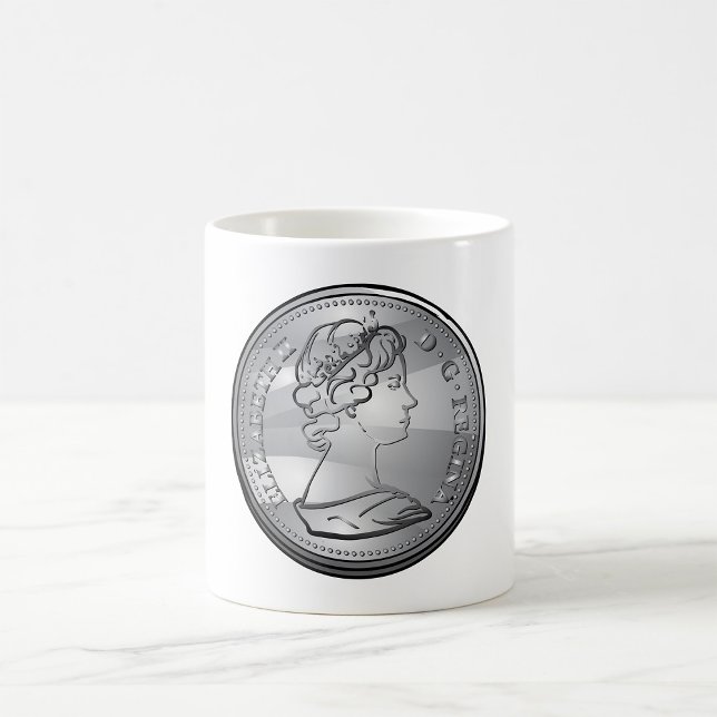 Königin auf der Münze Kaffeetasse (Von Creator hochgeladen)