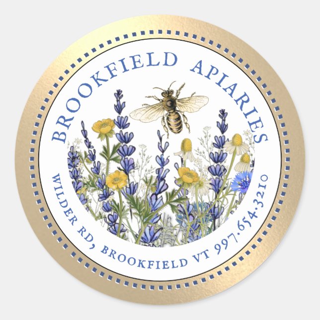 Königin Bee Hütte Garden Runder Aufkleber (Vorderseite)