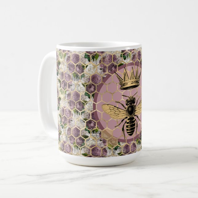 Königin Bee & Mystic Rose Kaffeetasse (Vorderseite Links)