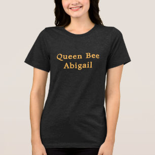 Königin Bee [Name] Schwarz und Gelb Tri-Blend Shirt