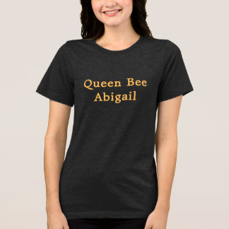 Königin Bee [Name] Schwarz und Gelb Tri-Blend Shirt