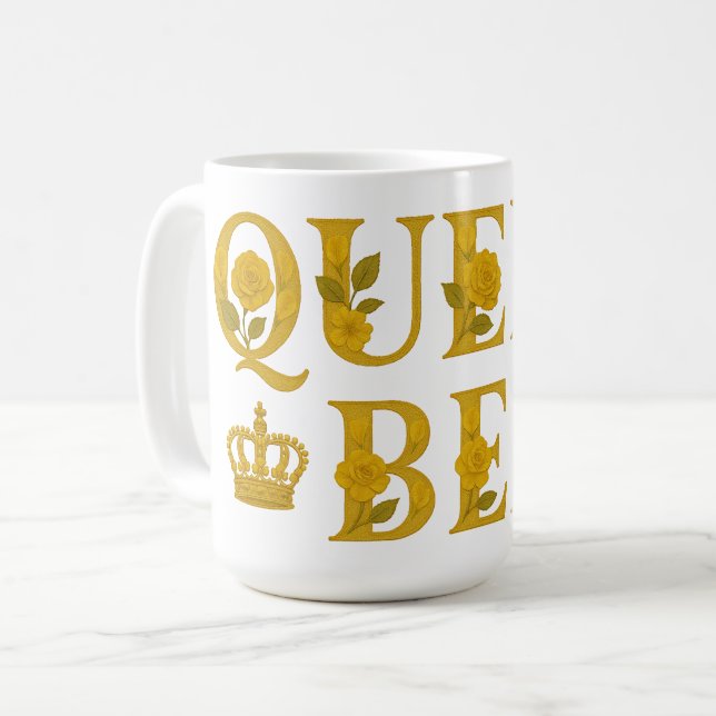 Königin Bee Royal Crown Floral Honey Bee Kaffeetasse (Vorderseite Links)