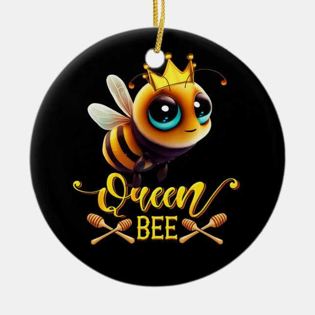 Königin Bee Royal Crown Hive Honey Beekeeping Beer Keramik Ornament (Vorne)
