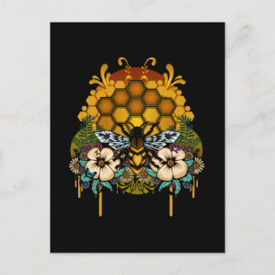 Königin Biene Honigwaben Blumenkunst Elegant Schwa Postkarte