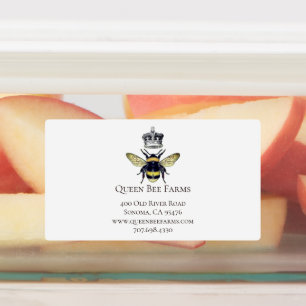 Königin Biene Krone Weiße Etiketten