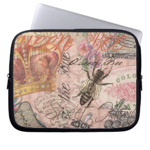 Königin Biene Vintage Schöne Collage Laptopschutzhülle
