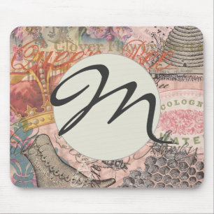 Königin Biene Vintage Schöne Collage Mousepad