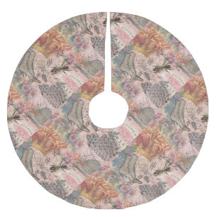 Königin Biene Vintage Schöne Collage Polyester Weihnachtsbaumdecke