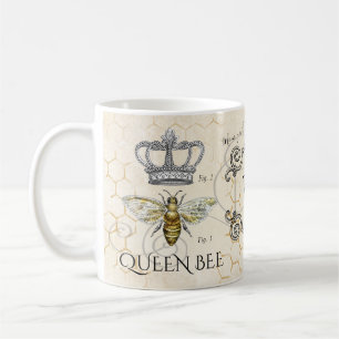 Königin-Bienen-Mama-Zitat-Bienenwaben-Monogramm Kaffeetasse