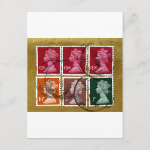 Königin Briefmarke Postkarte