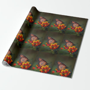 Königin Butterfly auf tropischen Milchkraut Geschenkpapier
