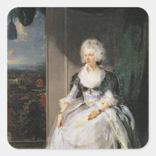 Königin Charlotte, 1789-90, Ehefrau von George II Quadratischer Aufkleber
