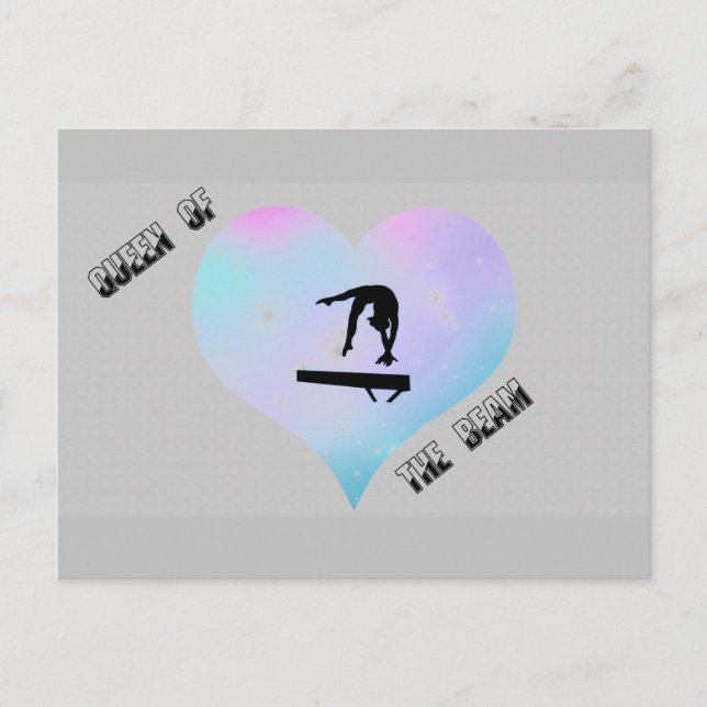 Königin der Beam Gymnastik Postkarte (Vorderseite)