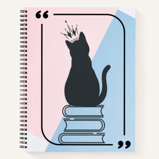 Königin der Bücher - Kronkatze auf Bücherstapel (Vorderseite)
