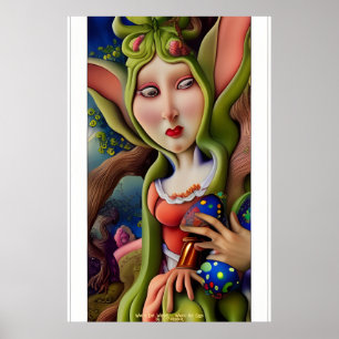 Königin der Eier - AI Fantasy Surrealist Art Print Poster