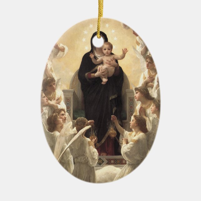 Königin der Engel Regina Angelorum von Bouguereau Keramikornament (Vorne)
