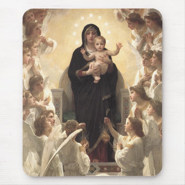 Königin der Engel Regina Angelorum von Bouguereau Mousepad (Vorne)