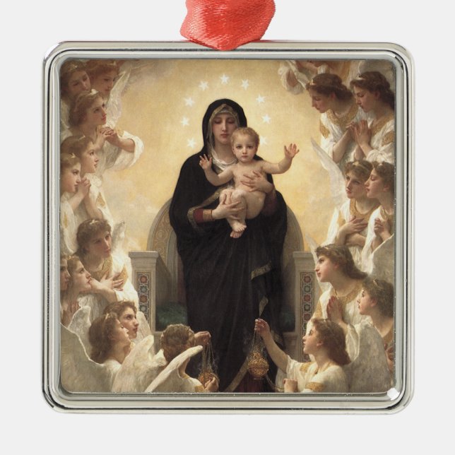 Königin der Engel Regina Angelorum von Bouguereau Ornament Aus Metall (Vorne)