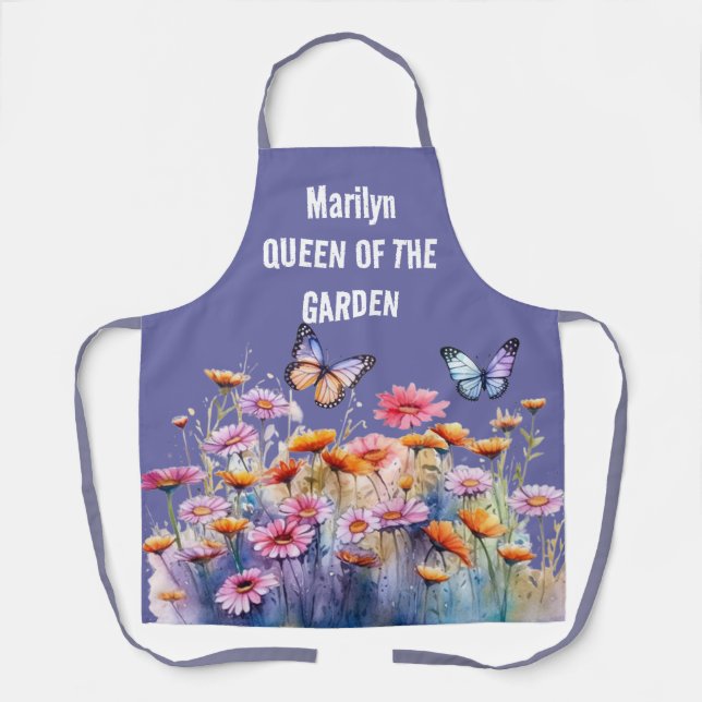 KÖNIGIN DER GARTENMüttertagsgeschenk Schürze (Vorderseite)