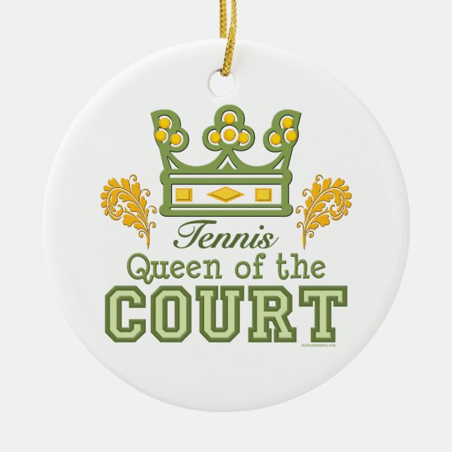 Königin der Gerichts-Tennis-Verzierung Keramik Ornament (Vorne)