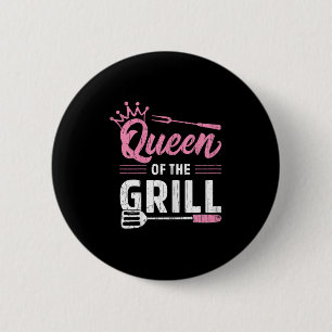 Königin der Grillfreude Grillen Barbeque Grillflei Button