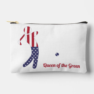 Königin der Grünen American Flag Golf Player Zubehörtasche