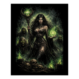 Königin der grünen Flamme Poster
