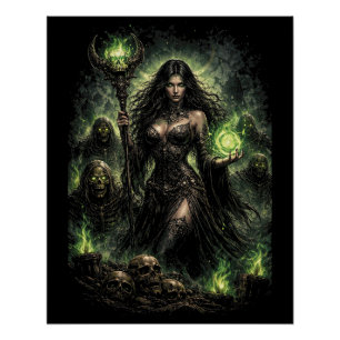 Königin der grünen Flamme Poster
