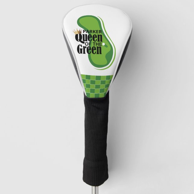 Königin der Grünen Mit Monogramm Golf Headcover (Vorderseite)