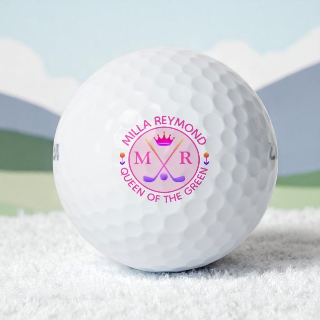 Königin der Grünen . Mit Monogramm rosa Golfball (Von Creator hochgeladen)