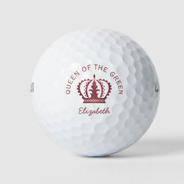 Königin der Grünen Rose Goldkrone Golfball (Vorderseite)