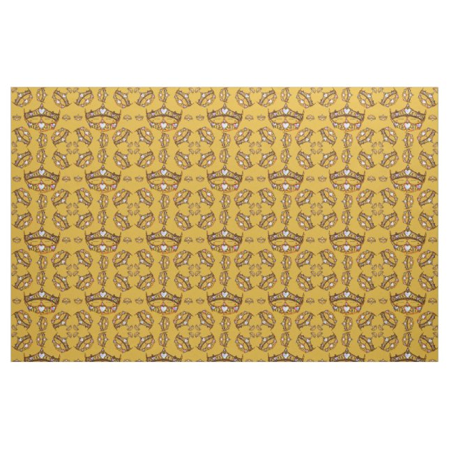 Königin der Herzen Goldkronen und Tiaras Gold Stoff (Fat Quarter (45,7 x 55,9 cm))