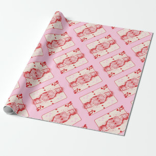 Königin der Herzen Rosa Preppy Art Geschenkpapier