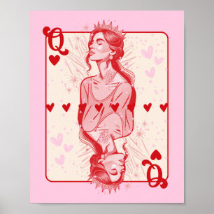 Königin der Herzen Rosa Preppy Art Poster