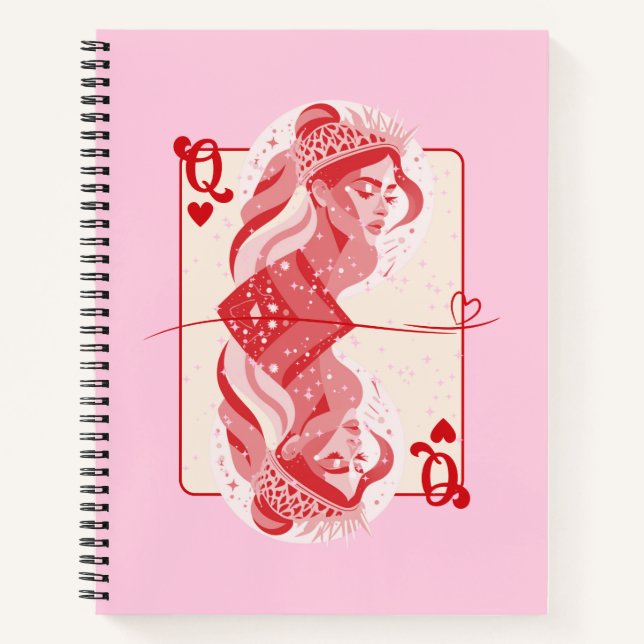 Königin der herzen, roten Preppy Art Notizbuch (Vorderseite)