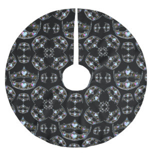 Königin der Herzen Silver Crown Tiaras schwarz Polyester Weihnachtsbaumdecke